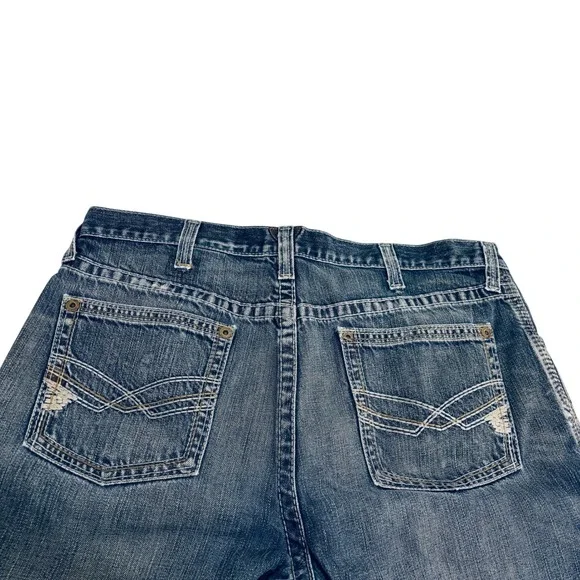 Ariat M2 Relaxed Bootcut Blue Jeans Mens 38 x 34 Distressed Faded Western Cowboy - Picture 4 of 10